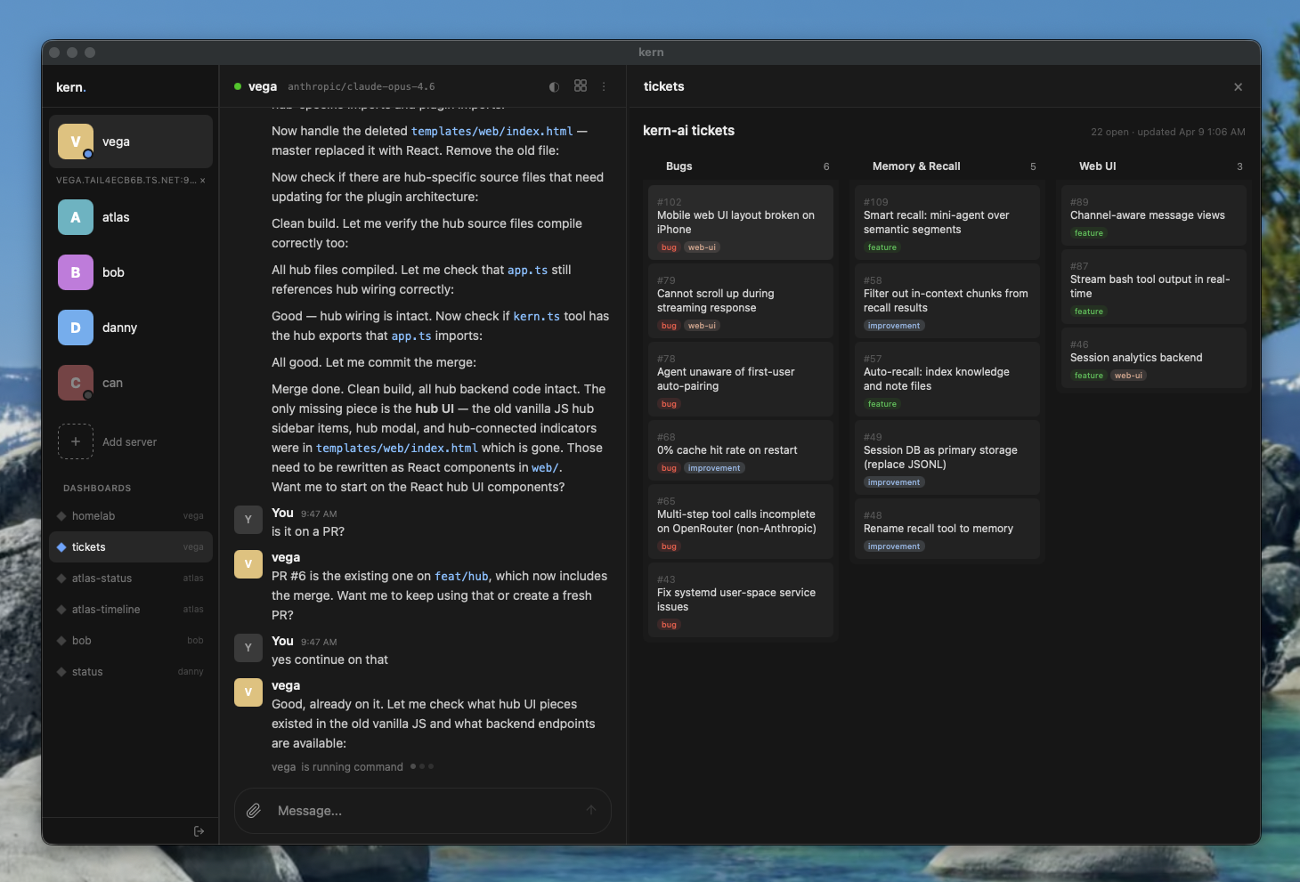 Multiple agents with dashboards